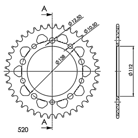 SUPERSPROX Aluminium Yamaha 520x40 RAL1303X40BLK rear sprocket