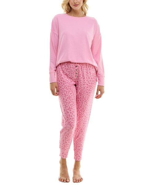 Women's 2-Pc. Waffle-Knit Jogger Pajamas Set