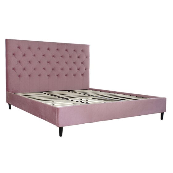 кровать DKD Home Decor Деревянный Металл Розовый 180 x 200 cm 187 x 210 x 137 cm