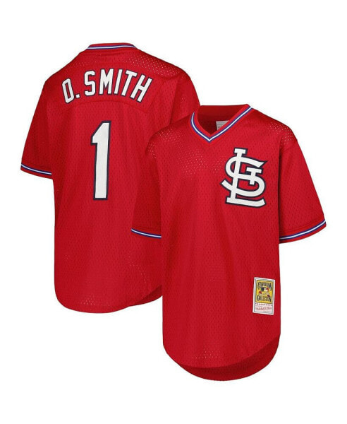 Big Boys Ozzie Smith Red St. Louis Cardinals Cooperstown Collection Mesh Batting Practice Jersey