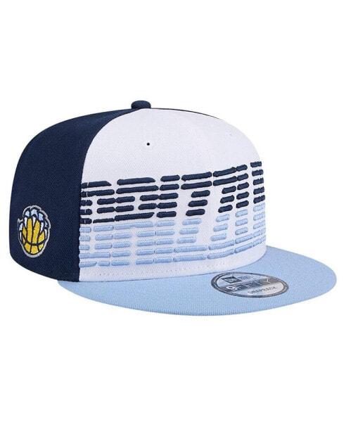 Men's White/Light Blue Memphis Grizzlies Throwback Gradient Tech Font 9fifty Snapback Hat