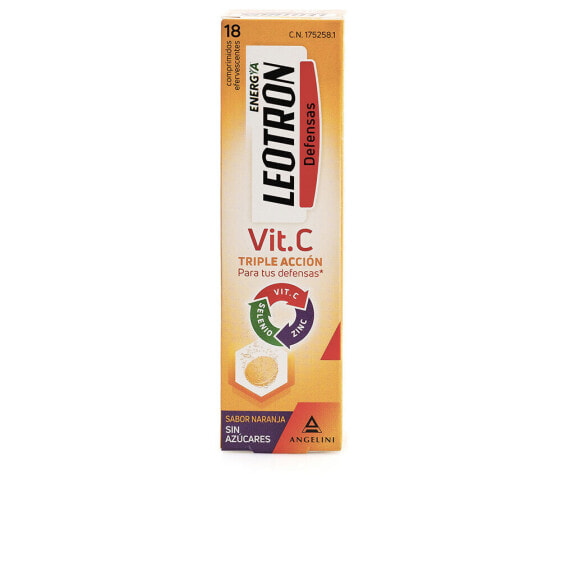Витамин C эффервесцентные таблетки с тройным действием LEOTRON #Апельсиновые 18 шт.