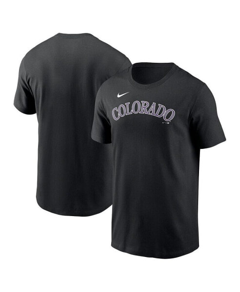 Men's Black Colorado Rockies Fuse Wordmark T-shirt