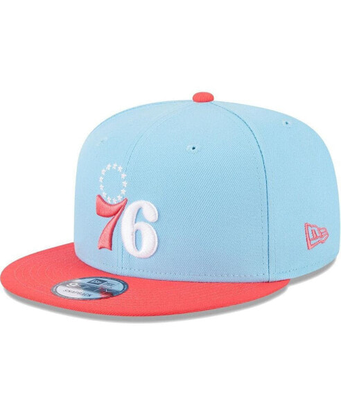 Men's Powder Blue, Red Philadelphia 76ers 2-Tone Color Pack 9FIFTY Snapback Hat