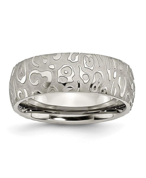 Titanium Brushed and Polished Textured Wedding Band Ring