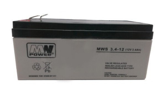 Аккумулятор Pb 12V 3.4Ah maintenance-free MW Power (1.3кг, макс. ток зарядки 0.95А, макс. ток разряда 35А)