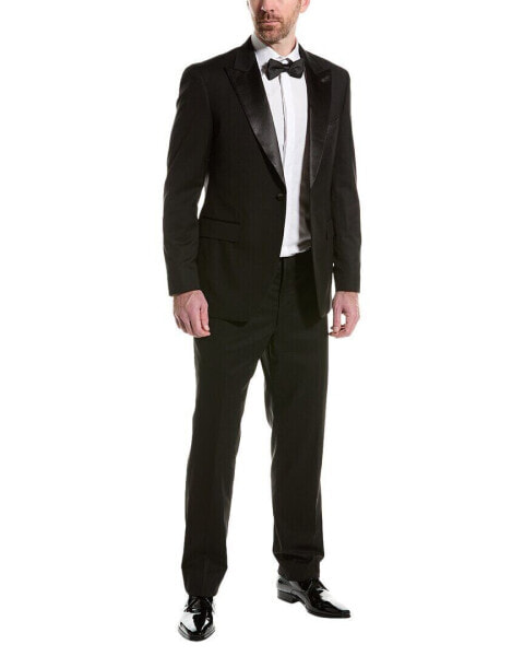 Alton Lane Sullivan Peaked Tailored Fit Suit With Flat Front Pant Men's Black