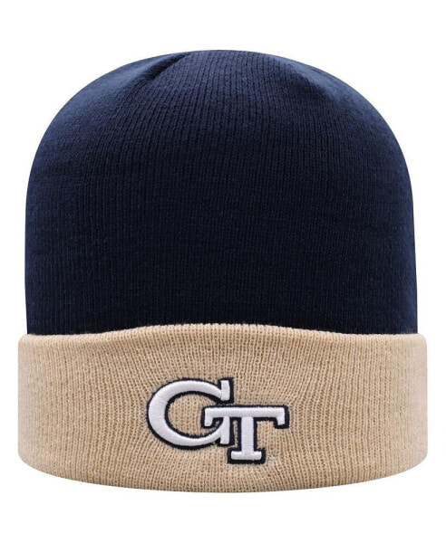 Шапка связанная Top of the World мужская Navy and Gold Georgia Tech Yellow Jackets Core 2-Tone Cuffed