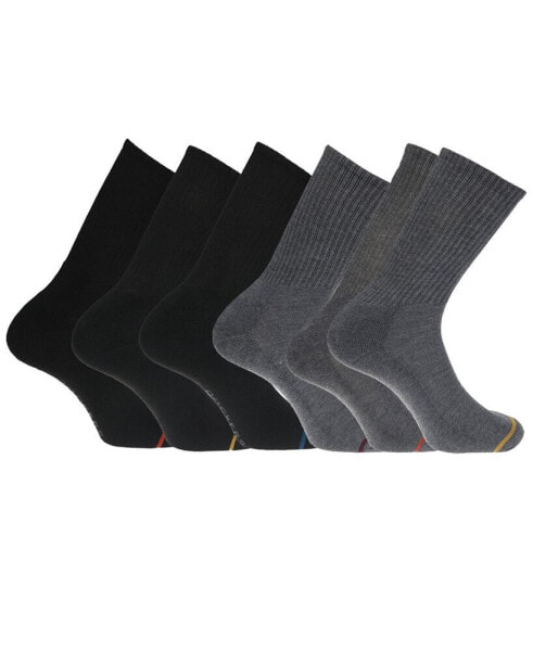 Men's Performance Socks - 6-Pairs Cushioned Athletic & Dress Crew Socks for Men