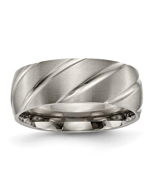 Titanium Satin Swirl Design Wedding Band Ring