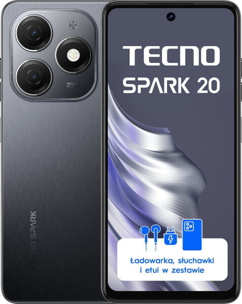 Smartfon Tecno Spark 20 8/256GB Czarny (KJ5n_256+8_GB)