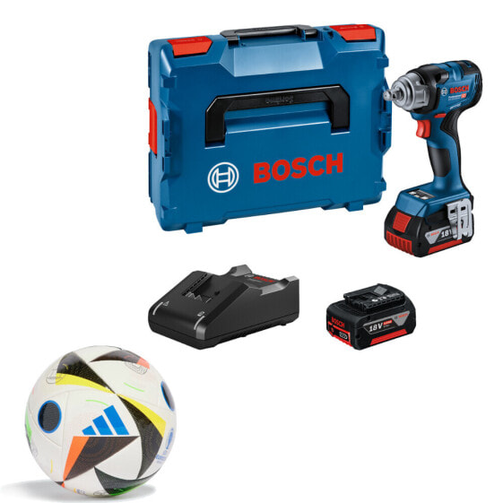 Bosch Akku-Drehschlagschrauber GDS 18V-330 HC, 2x 5,0 Ah + Ladegerät in L-BOXX & Mini Fußball