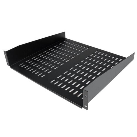 StarTech.com 2U Server Rack Shelf - Universal Vented Rack Mount Cantilever Tray for 19" Network Equipment Rack & Cabinet - Heavy Duty Steel - Weight Capacity 50lb/23kg - 16" Deep Shelf - Black - Rack shelf - Black - Steel - 22.6 kg - 2U - CE - TAA - REACH