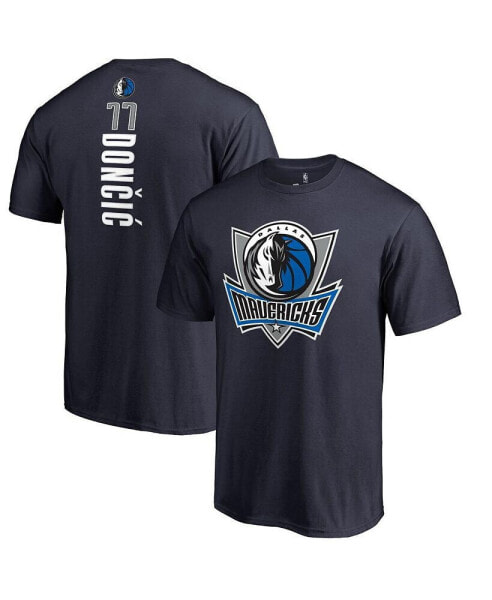 Men's Luka Doncic Navy Dallas Mavericks Team Backer Name and Number T-shirt