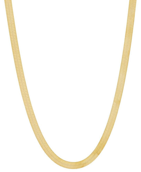 Polished Herringbone Link 18" Chain Necklace (4mm) in 10k Gold