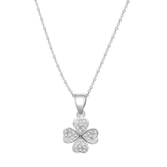 Silver necklace with cloverleaf AGS1141 / 47