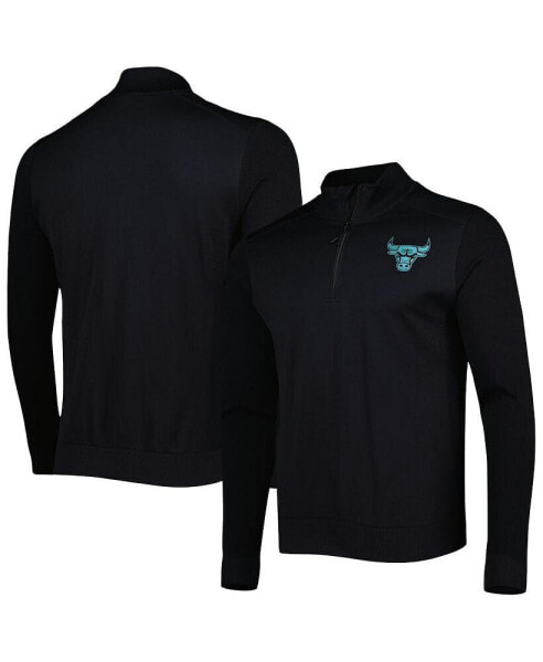 Men's Black Chicago Bulls Nano Engineered Knit Fabric Quarter-Zip Jacket