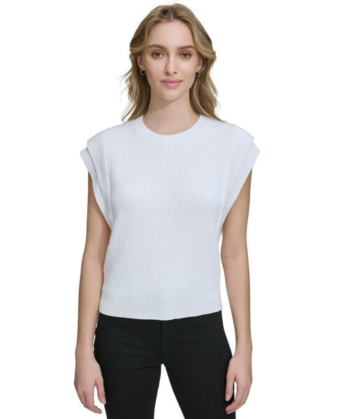 Women's Cotton Extended-Shoulder Sweater