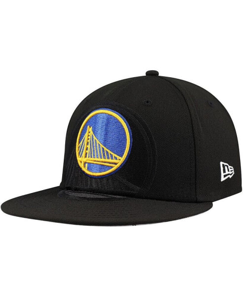 Men's Black Golden State Warriors Blackout Shadow Logo 59FIFTY Fitted Hat