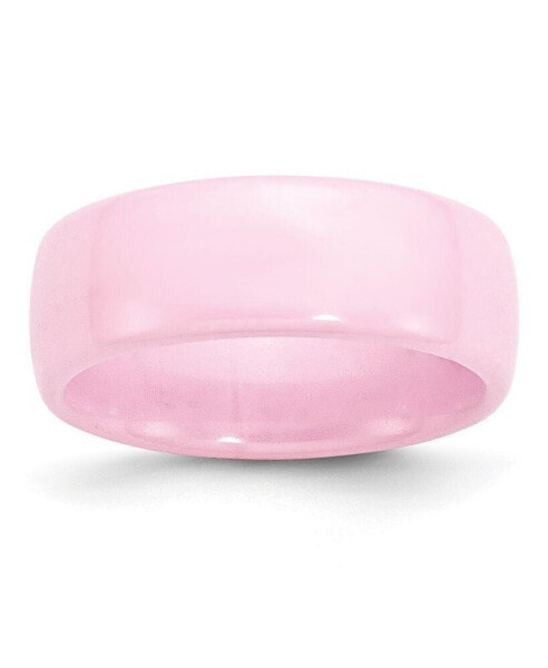 Ceramic Pink Polished Wedding Band Ring