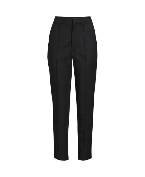 Petite High Rise Bi Stretch Pintuck Pencil Ankle Pants