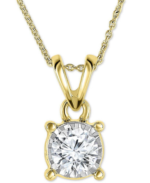 TruMiracle diamond 18" Pendant Necklace (1/2 ct. t.w.) in 14k White, Yellow, or Rose Gold
