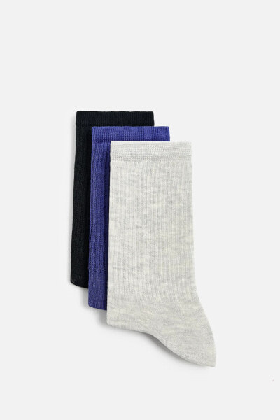 3-PACK OF CONTRAST SOCKS