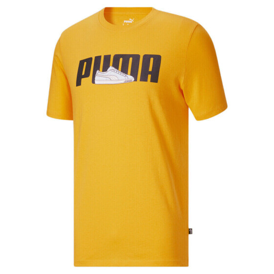 Puma Sneaker Graphic Crew Neck Short Sleeve T-Shirt Mens Yellow Casual Tops 6791