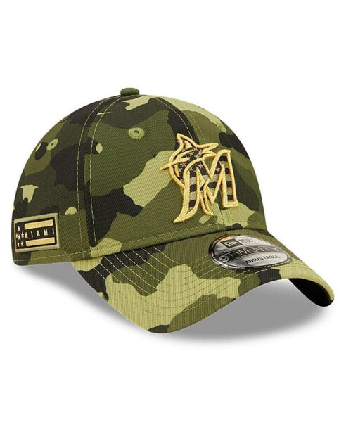 Men's Camo Miami Marlins 2022 Armed Forces Day 9Twenty Adjustable Hat