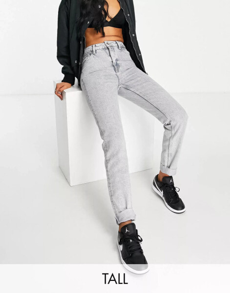 River Island Tall high rise mom jean in grey