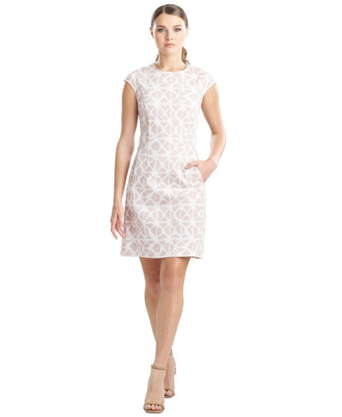 Women's Sleeveless Geo-Print A-Line Dress