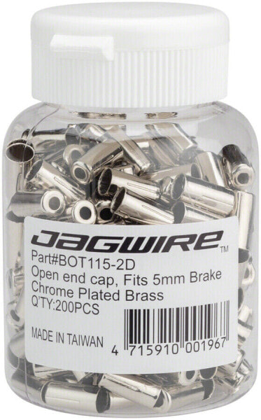 Тормоза Jagwire 5мм открытые предварительно закрепленные наконечники бутылка 200 шт, хромированные.