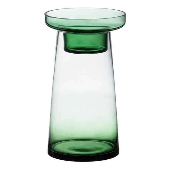 Candleholder 16,5 x 16,5 x 28,5 cm Green Glass