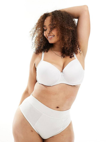 Ivory Rose Curve plain t-shirt bra in white