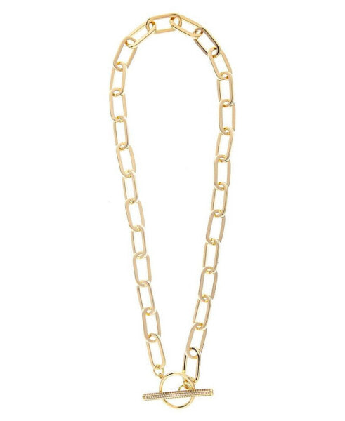 Rivka Friedman paper Clip Chain + Cubic Zirconia Toggle Necklace