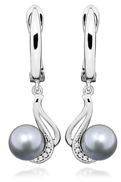 Silver earrings with river pearls SVLE0407SH8P600