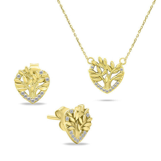 Decent Gold Plated Tree of Life Jewelry Set SET236Y (Necklace, Earrings)