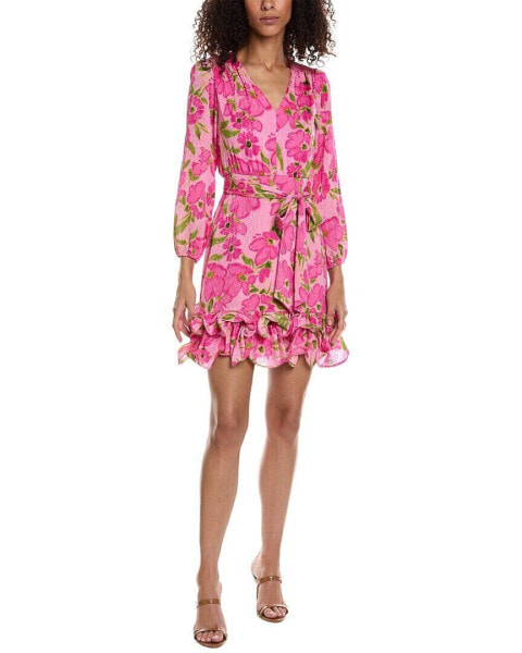 Taylor Printed Ditzy Yoryu Jacquard Mini Dress Women's Pink 12