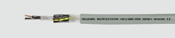 Helukabel MULTIFLEX 512-PUR - Low voltage cable - Grey - Polyurethane (PUR) - 8.3 mm - Polypropylene - Tinned copper