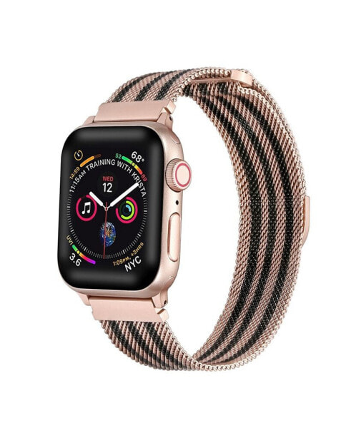 Ремешок для часов POSH TECH Rose Gold Tone Striped Stainless Steel для Apple Watch, 38 мм