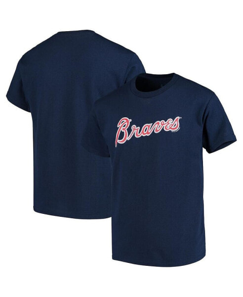 Футболка для малышей Soft As A Grape с логотипом Atlanta Braves - темно-синяя