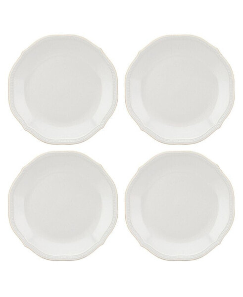 French Perle Bead Dinner Plates, Set Of 4