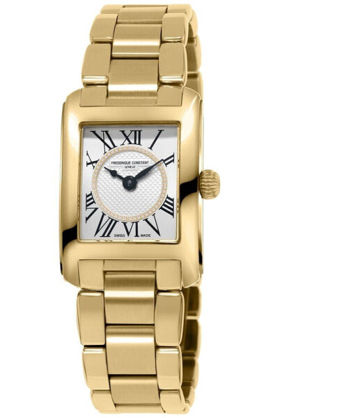 Women's Swiss Classic Carree Diamond (1/20 ct. t.w.) Gold-Tone Stainless Steel Bracelet Watch 23mm