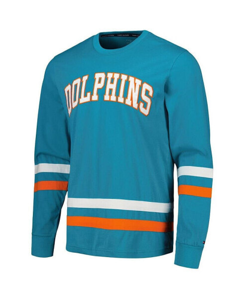 Men's Aqua, Orange Miami Dolphins Nolan Long Sleeve T-shirt