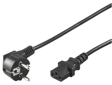 Wentronic Angled IEC Cord - 1.5 m - Black - 1.5 m - Power plug type F - C13 coupler - H05VV-F3G - 250 V
