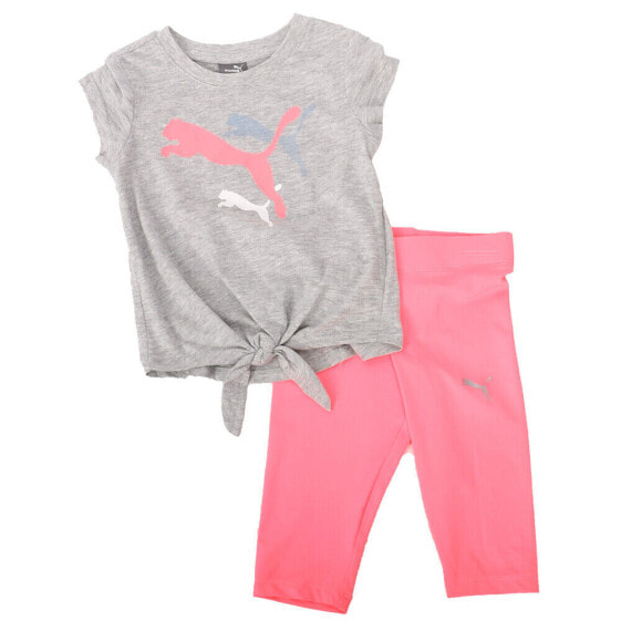 Puma TwoPiece Crew Neck Short Sleeve T-Shirt & Leggings Set Toddler Girls Size 2