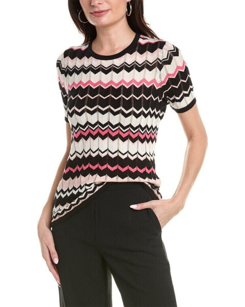 Anne Klein Chevron Cap Sleeve Sweater Women's