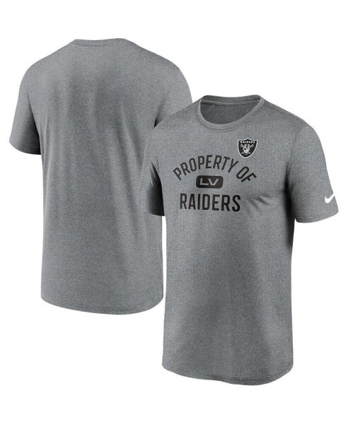 Men's Heathered Charcoal Las Vegas Raiders Property Of Legend Performance T-shirt