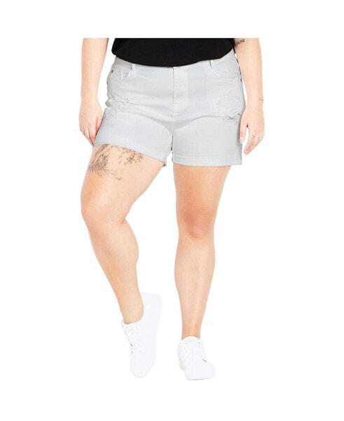 Plus Size Ripped Love Short