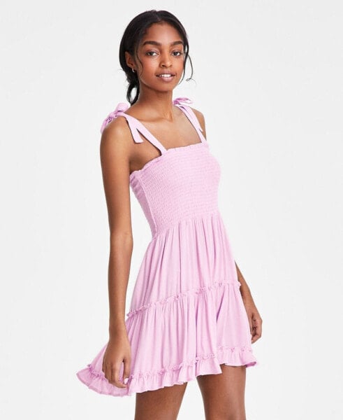 Juniors' Smocked Swim Cover-Up Dress, Created for Macy's